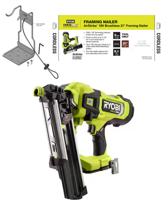 RYOBI ONE+ 18V 21 DEGREE FRAMING NAILER FAKE DISPLAY KIT