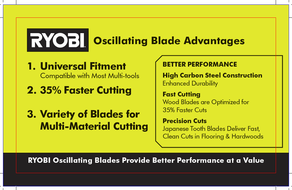 RYOBI OSCILLATING MULTI TOOL STICKY NOTE