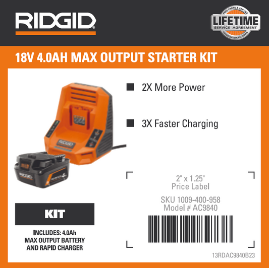 RD 18V MAX OUTPUT STARTER KIT