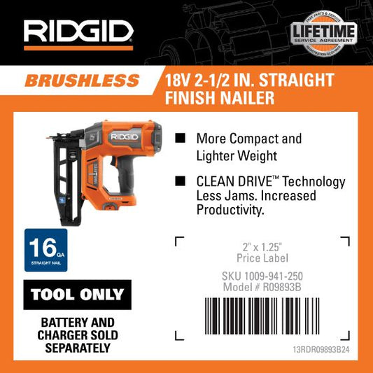 RGD 18V STRAIGHT FINISH NAILER