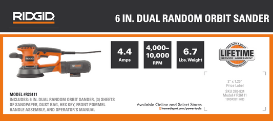 RD 6IN DUAL RANDOM ORBIT SANDER