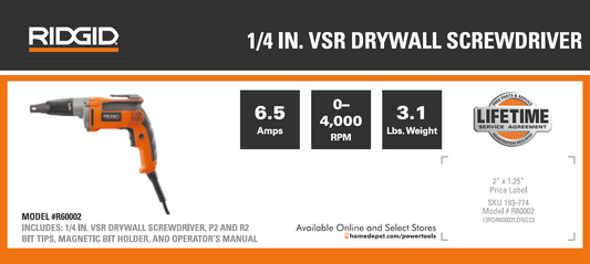 RD 1/4IN VSR DRYWALL SCREWDRIVER