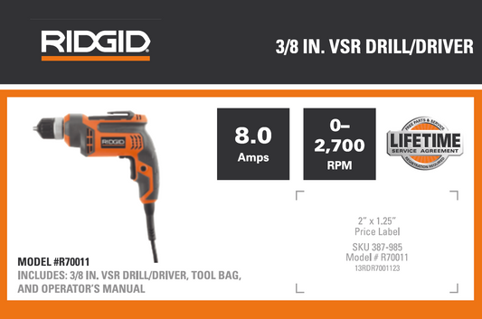 RD 3/8 VSR DRILL/DRIVER