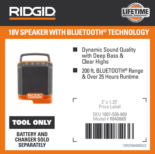 RIDGID 18V BT SPEAKER