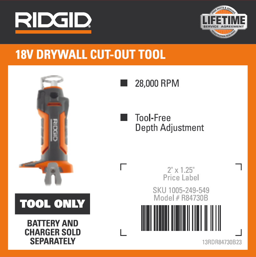 RIDGID 18V DRYWALL CUT-OUT TOOL – Team TTI POP