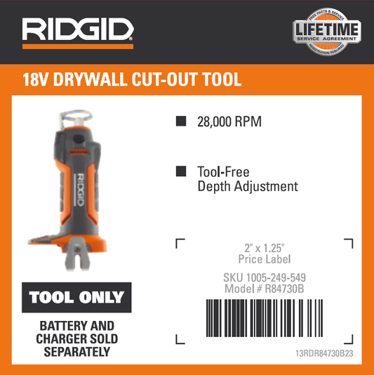 RIDGID 18V DRYWALL CUT-OUT TOOL