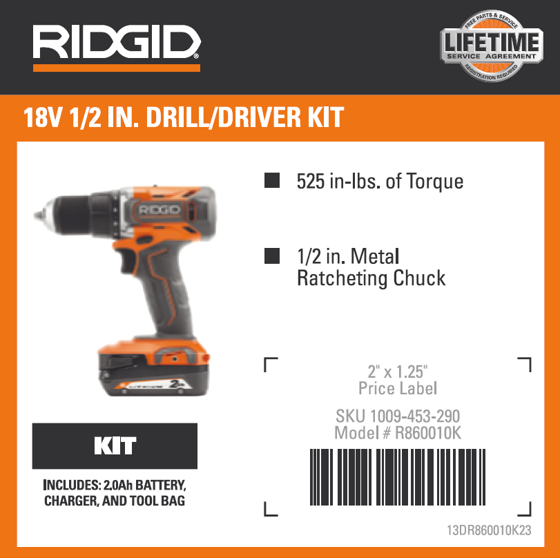 RD 18V 1/2 DRILL/DRIVER KIT