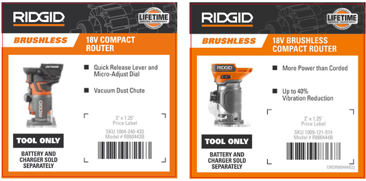 RIDGID ROUTER POP CARD