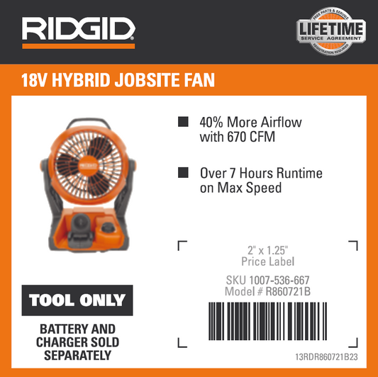 RD 18V HYBRID JOBSITE FAN