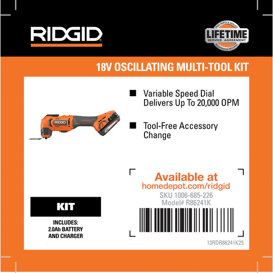 RIDGID 18V BRUSHED MULTI TOOL KIT