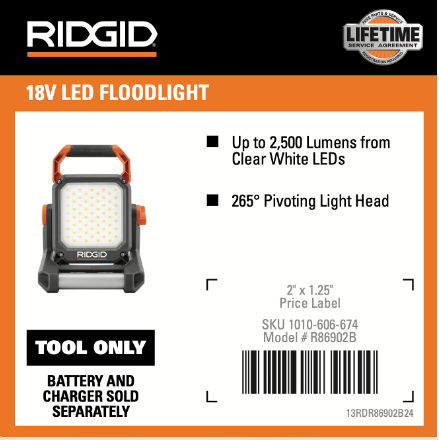 RIDGID FLOOD LIGHT 4X4