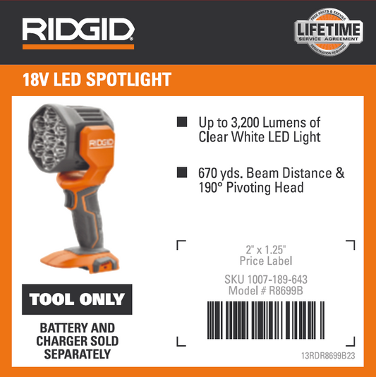 RIDGID 18V BLED SPOTLIGHT