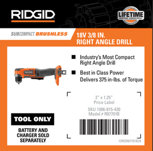 RGD 18V SUBC BL 3/8 IN RA DRILL