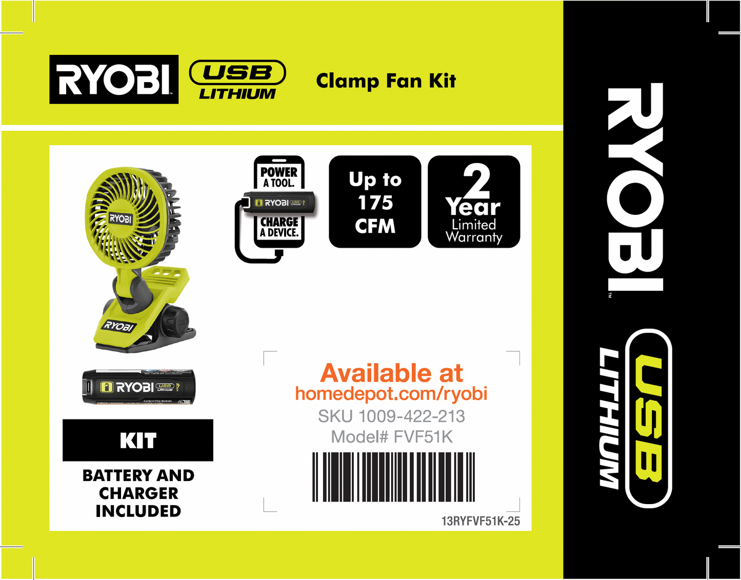 RYOBI USB Clamp Fan Kit