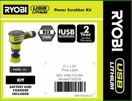 RYOBI USB LITHIUM SCRUBBER 4X5.25