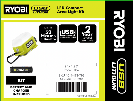 RYOBI USB LITHIUM AREA LIGHT 4X5.25