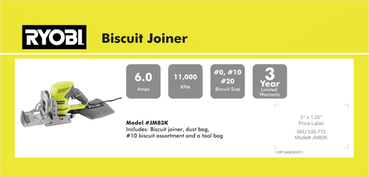 RYOBI BISCUIT JOINER 8.875X 4