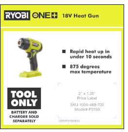 RYOBI ONE+ 18V HEAT GUN