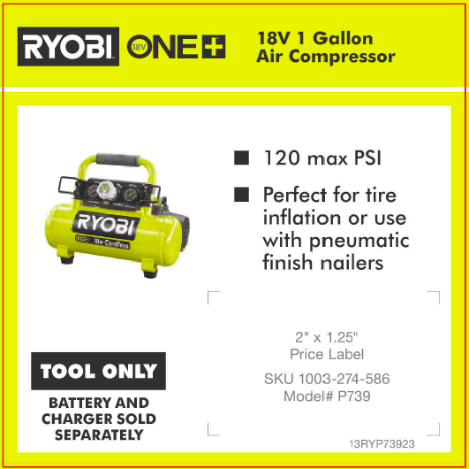 RYOBI ONE+ 18V COMPRESSOR