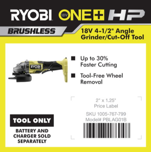 RYOBI ONE+ 18V HP GEN 2  GRINDER