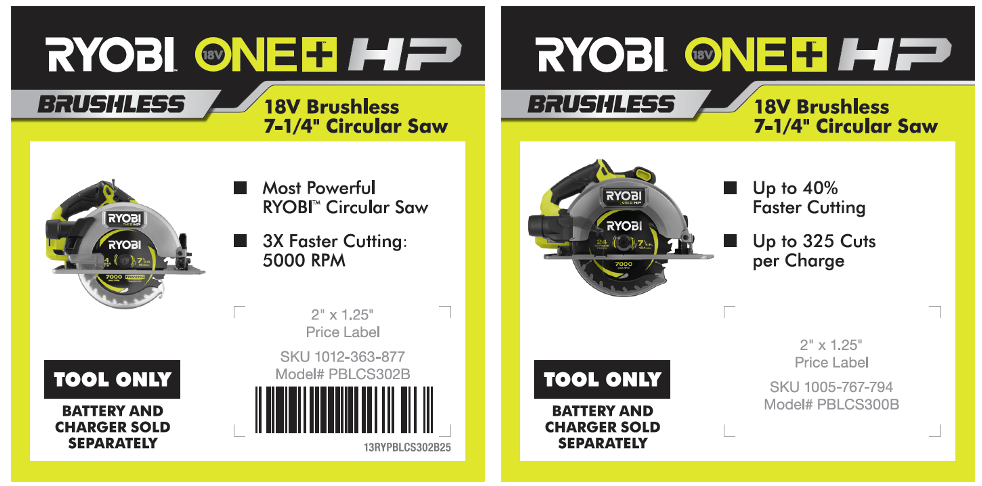 RYOBI 18V ONE+ HP CIRCULAR SAW
