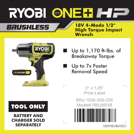 RYOBI ONE+ 18V IMPACT WRENCH