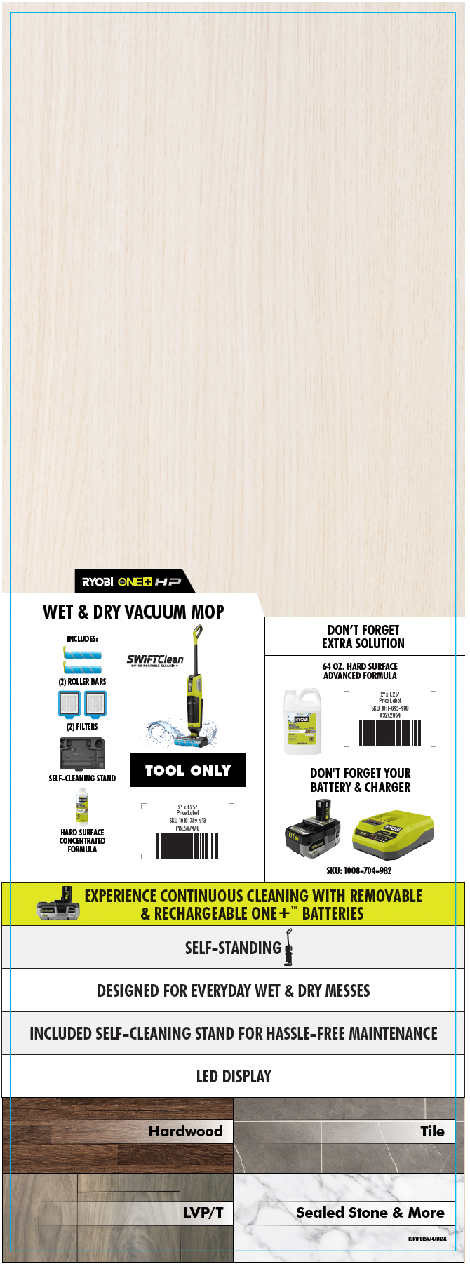 RYOBI 18V Wet/Dry Vac Mop Deck Card