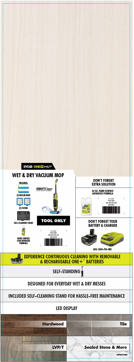 RYOBI 18V Wet/Dry Vac Mop Deck Card