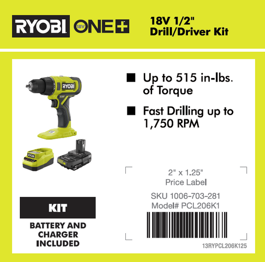 RYOBI 18V ONE+ DRILL KIT