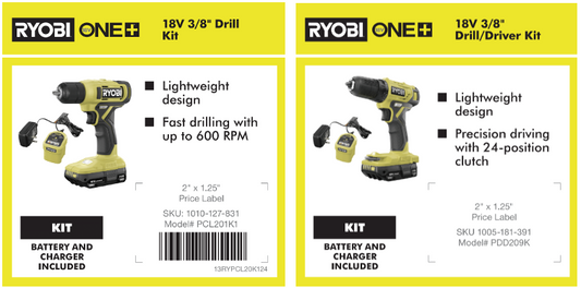 RYOBI ONE+ 18V 3/8 DRILL POP