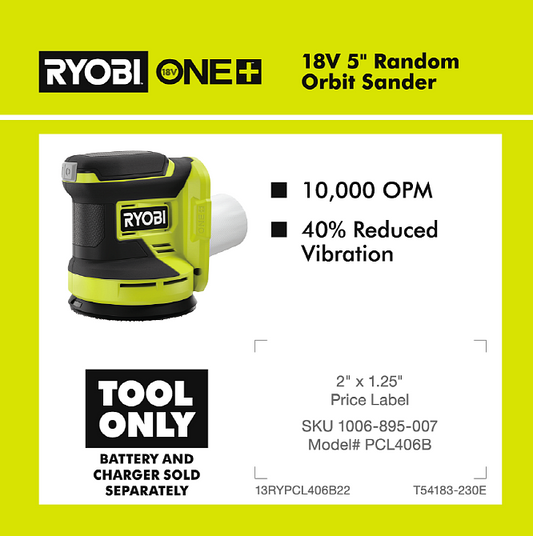 RYOBI ONE+ 18V ORBIT SANDER