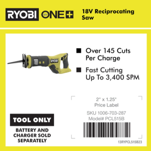 RYOBI ONE+ 18V RYOBI RECIP SAW