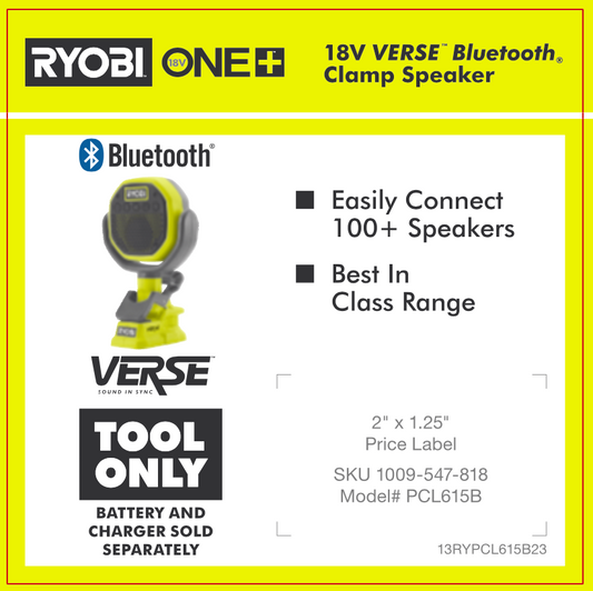 RYOBI ONE+ 18V VERSE CLAP SPEAKER