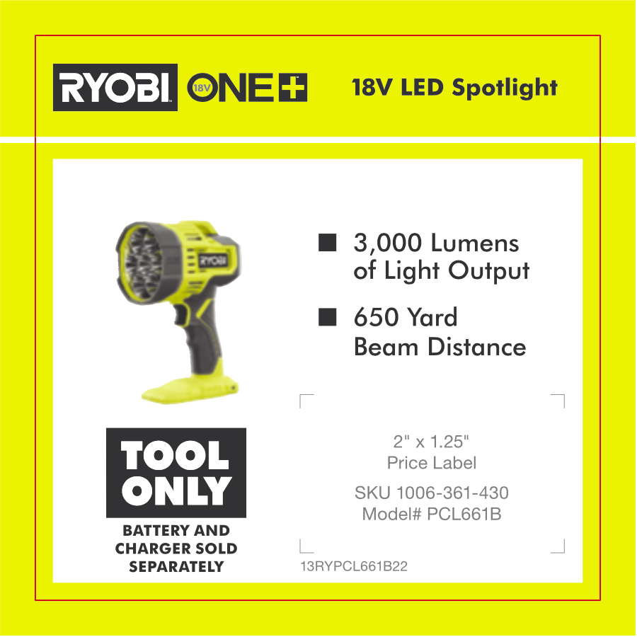 RYOBI ONE+ 18V CANNON LIGHT – Team TTI POP