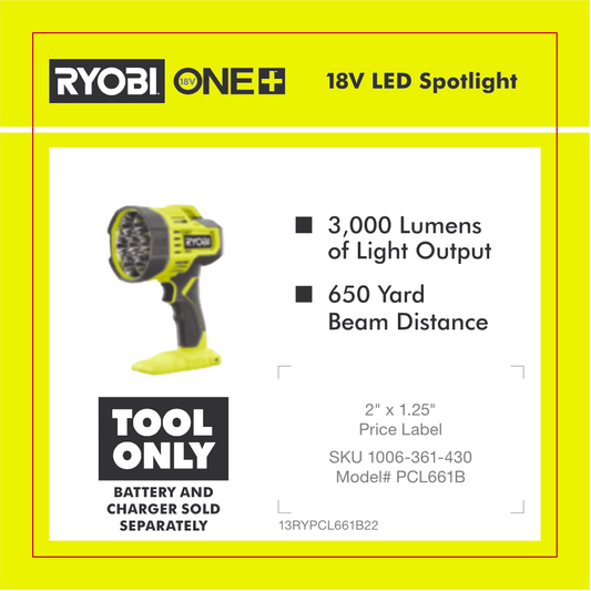 RYOBI ONE+ 18V CANNON LIGHT