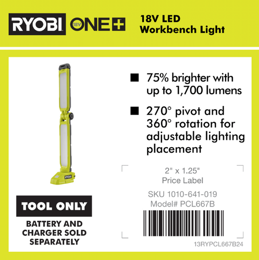 RYOBI ONE+ 18V WORK BENCH LIGHT