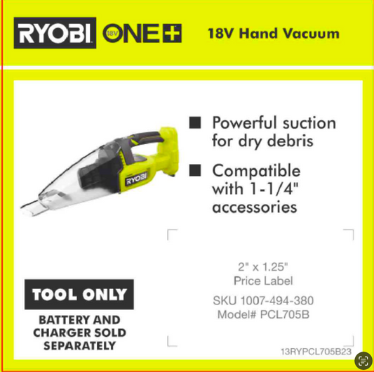 RYOBI ONE+ 18V HAND VAC 4X4