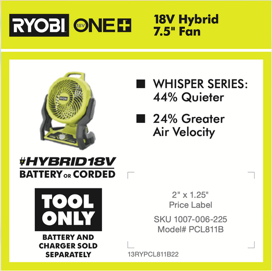 RYOBI ONE+ 18V FAN