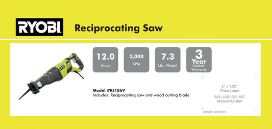 RYOBI RECIP SAW 8.875X 4