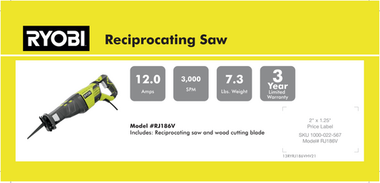 RYOBI RECIP SAW 8.875 X 4