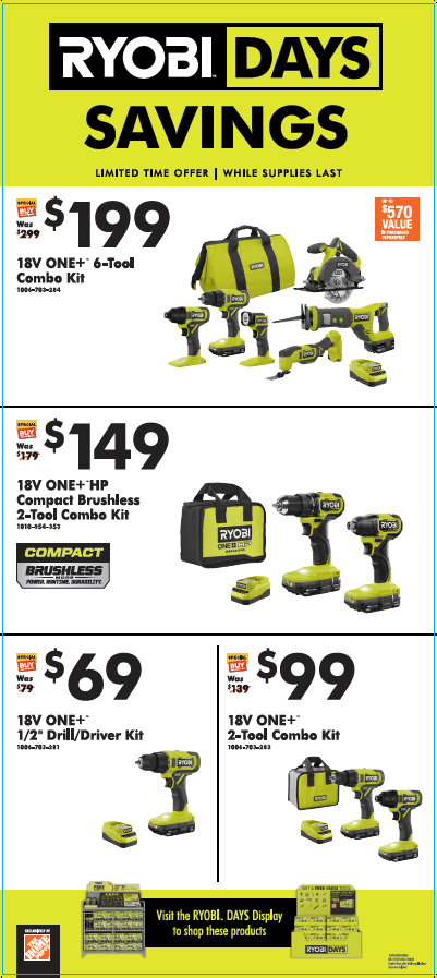 RYOBI DAYS CENTER END CAP PROMO POP