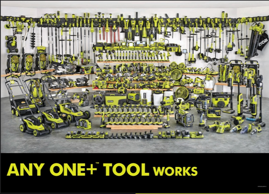 RYOBI ONE+ 18V FAMILY SHOT TOP HEADER