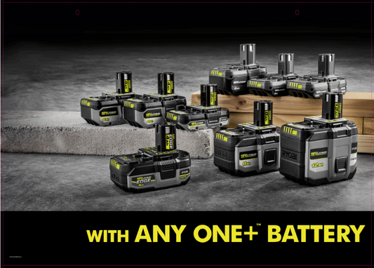 RYOBI ONE+ 18VBATTERY SHOT TOP HEADER