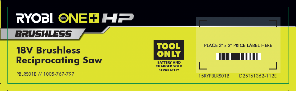 RYOBI ONE+ 18VRECIP SAW FACT