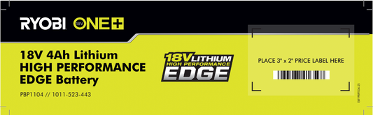 RYOBI ONE+ EDGE BATTERY EC FACT TAG