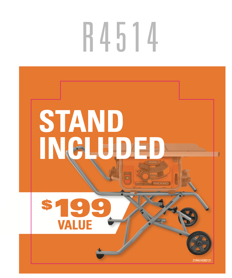 RIDGID R4514 STAND INCLUDED OBS