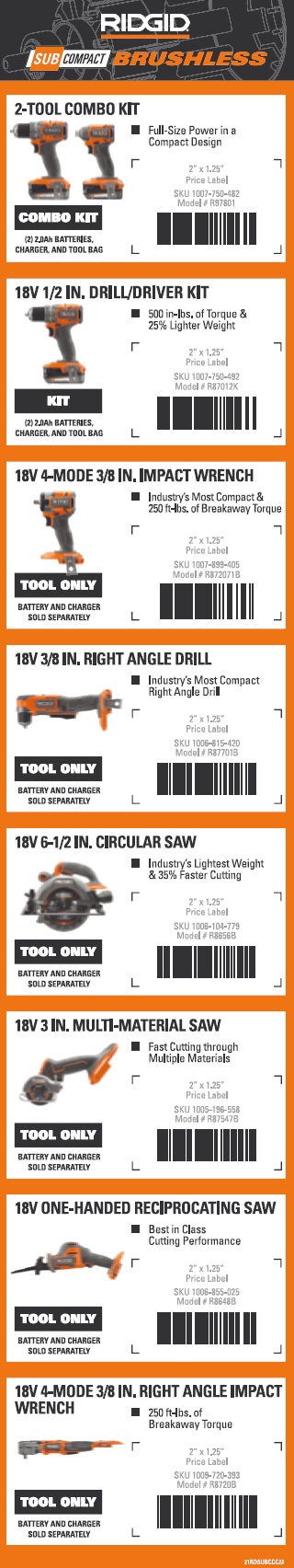 RD BRUSHLESS SUBC COMBO KIT 4 X 21