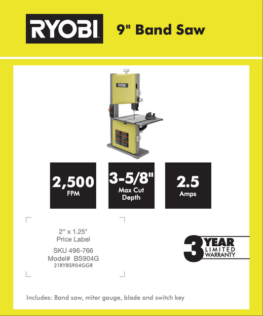 RYOBI 9" BAND SAW