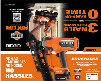 RD FRAMING NAILER TENT CARD