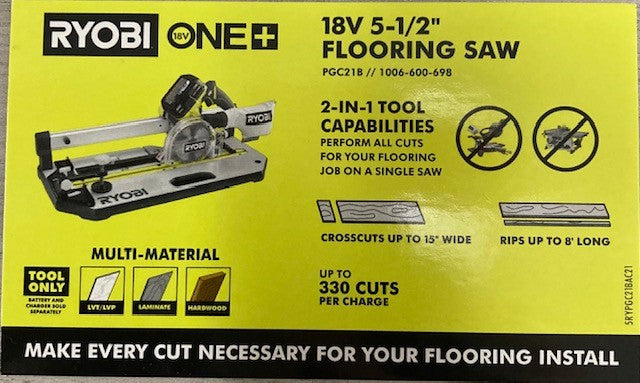 RYOBI ONE+ 18V FLOORING SAW APRON CARD